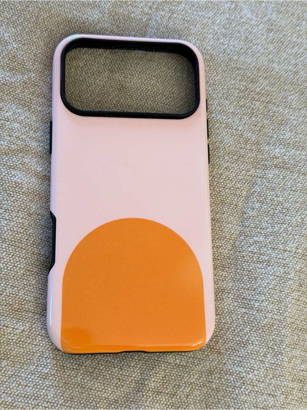 Apple Pink Phone Case with Orange Graphic Accent